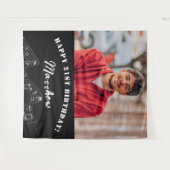 Tenture Photo personnalisée noir blanc notes gars (Devant (Horizontal))