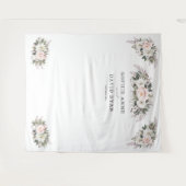 Tenture Photo Prop blanc Blush Floral Rose Gold Mariage (Devant (Horizontal))