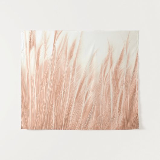 Tenture Photo Réaliste Pampas Grass Blush Minimal (Devant (Horizontal))