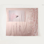 Tenture Photo rose gold goutte Quinceanera (Devant (Horizontal))