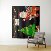 Tenture Photo Selfie fond Noël Personnaliser le texte (En situation)