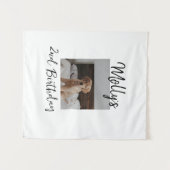 Tenture Photo simple moderne d'anniversaire d'animal de co (Devant (Horizontal))