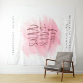 Tenture Photobooth de Bachelorette pailleté or et rose (En situation (horizontale))