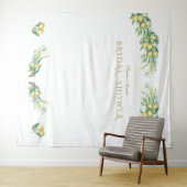 Tenture Photobooth de mariage aux aquarelles de citron (En situation (horizontale))