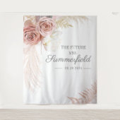 Tenture Photobooth de mariage champêtre en herbe de Pampas (Devant)