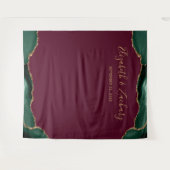 Tenture Photobooth de mariage vert émeraude agate bordeaux (Devant (Horizontal))