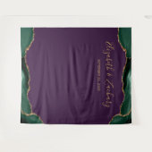 Tenture Photobooth de mariage vert émeraude agate violet (Devant (Horizontal))