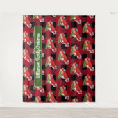 Tenture Photobooth de Noël camion plaid rouge rustique (Devant)