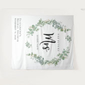 Tenture Photobooth de stand de mariage avec verdure d'euca (Devant (Horizontal))