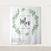 Tenture Photobooth de stand de mariage avec verdure d'euca (Devant)