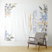 Tenture Photobooth Fleurs Aquarelle Violettes Mariage  (En situation (horizontale))