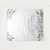 Tenture Photobooth Fleurs Aquarelle Violettes Mariage  (Devant (Horizontal))