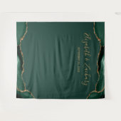 Tenture Photobooth Mariage Agate Vert Emeraude Or (Devant (Horizontal))