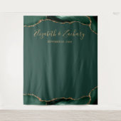 Tenture Photobooth Mariage Agate Vert Emeraude Or (Devant)