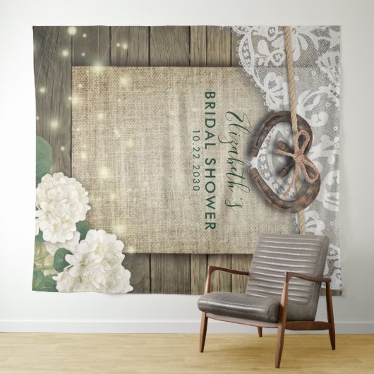 Tenture Photobooth Mariage Bois Fleur Hydrangea (En situation (horizontale))