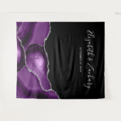Tenture Photobooth Mariage Chic Agate Violet Argent (Devant (Horizontal))