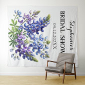 Tenture Photobooth Mariage Fleurs Bleues de Bluebonnets (En situation (horizontale))