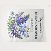 Tenture Photobooth Mariage Fleurs Bleues de Bluebonnets (Devant (Horizontal))