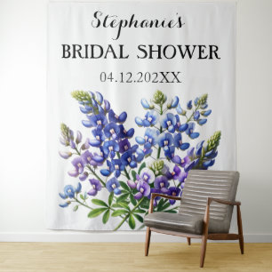 Tenture Photobooth Mariage Fleurs Bleues de Bluebonnets