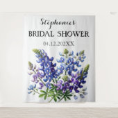 Tenture Photobooth Mariage Fleurs Bleues de Bluebonnets (Devant)