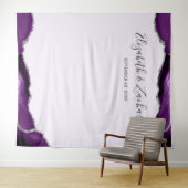 Tenture Photobooth Mariage Lavande Agate Argent Violet (En situation (horizontale))