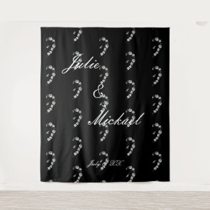 Tenture photobooth mariage noir et blanc