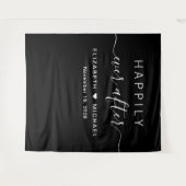 Tenture Photobooth Noir Mariage Heureux (Devant (Horizontal))