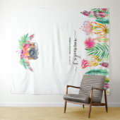 Tenture Photobooth pour mariage floral d'été tropical (En situation (horizontale))