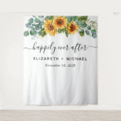 Tenture Photobooth Tournesol Eucalyptus Mariage (Devant)