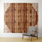 Tenture Photographie de Baby Shower Rustique en Bois et De (En situation (horizontale))