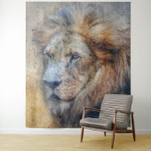 Tenture Photographie de lion africain Aquarelle moderne (En situation)