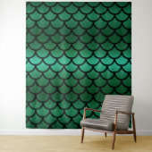 Tenture Photographie de sirène noire et verte (En situation)