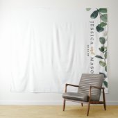 Tenture Photomaton avec fond d'eucalyptus (En situation (horizontale))