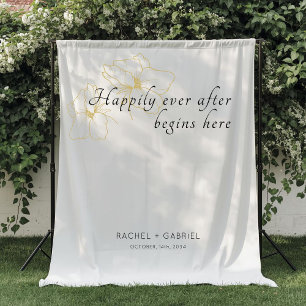 Tenture Photomaton Chic Faux Or Floral Mariage
