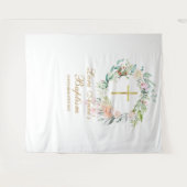 Tenture Photomaton de baptême ou de baptême floral (Devant (Horizontal))
