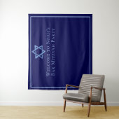 Tenture Photomaton de fête de Bar Mitzvah bleu royal (En situation)