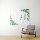 Tenture Photomaton de mariage à l'aquarelle Eucalyptus (En situation (horizontale))