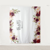 Tenture Photomaton de mariage aquarelle florale rouge bord (Devant)