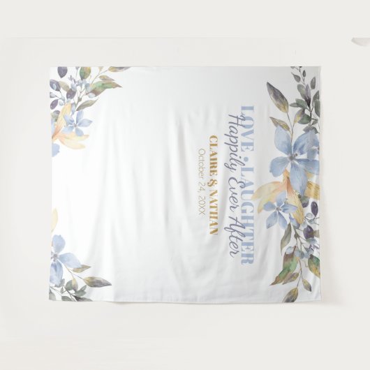 Tenture Photomaton de mariage floral aquarelle violet (Devant (Horizontal))