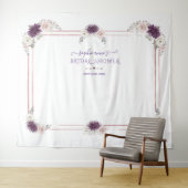 Tenture Photomaton de mariage floral rose lavande blanc (En situation (horizontale))