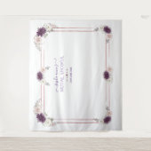 Tenture Photomaton de mariage floral rose lavande blanc (Devant)