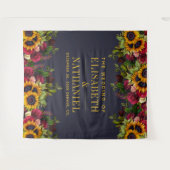 Tenture Photomaton de mariage rustique floral avec fond bl (Devant (Horizontal))