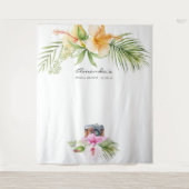 Tenture Photomaton de Mariage Tropical Floral Plage (Devant)