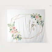 Tenture Photomaton de monogramme esperluette doré et flora (Devant (Horizontal))