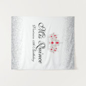 Tenture Photomaton de Quinceañera Rouge et Blanc (Devant (Horizontal))