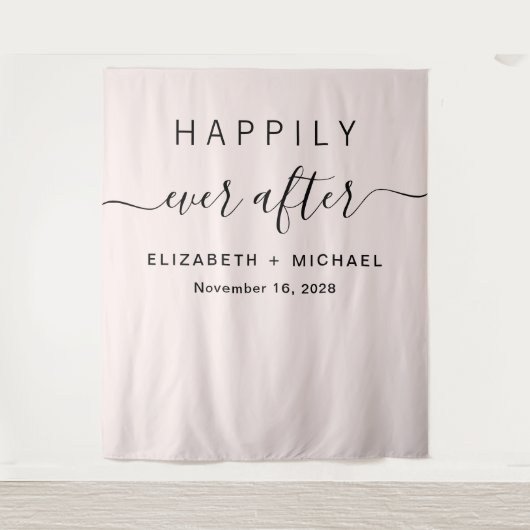 Tenture Photomaton Rose "Heureux Pour Toujours" (Devant)