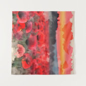 Tenture Photos aquarelle au coucher du soleil (Devant (Horizontal))