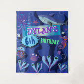 Tenture Photos de la fête d'anniversaire sous-marine (Devant)