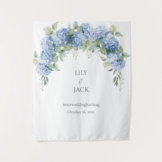 Tenture Photos d'Hydrangea Selfie Mariage blanc fond (Devant)