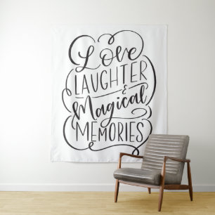 Tenture Phrase de typographie Amour Rires Souvenirs Magi